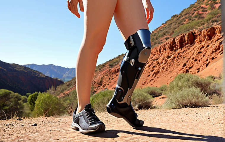 Image 1 Prompt:** A person confidently walking outdoors with a cutting-edge bionic leg, seamlessly integrated and designed for ultimate user comfort. The prosthetic showcases sleek, lightweight materials like carbon fiber and titanium, with an ergonomic design that appears as a natural extension of the body. The person's posture is fluid and natural, exuding a sense of freedom and empowerment. Warm, natural lighting, high detail, realistic, vibrant colors.
